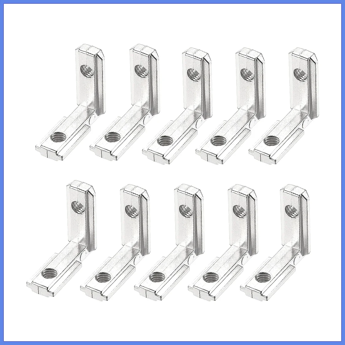 10/20Pc 6mm T Slot L Type Interior Joint Bracket Corner Connector 2020 Series with/without Screws for Aluminum Extrusion Prof