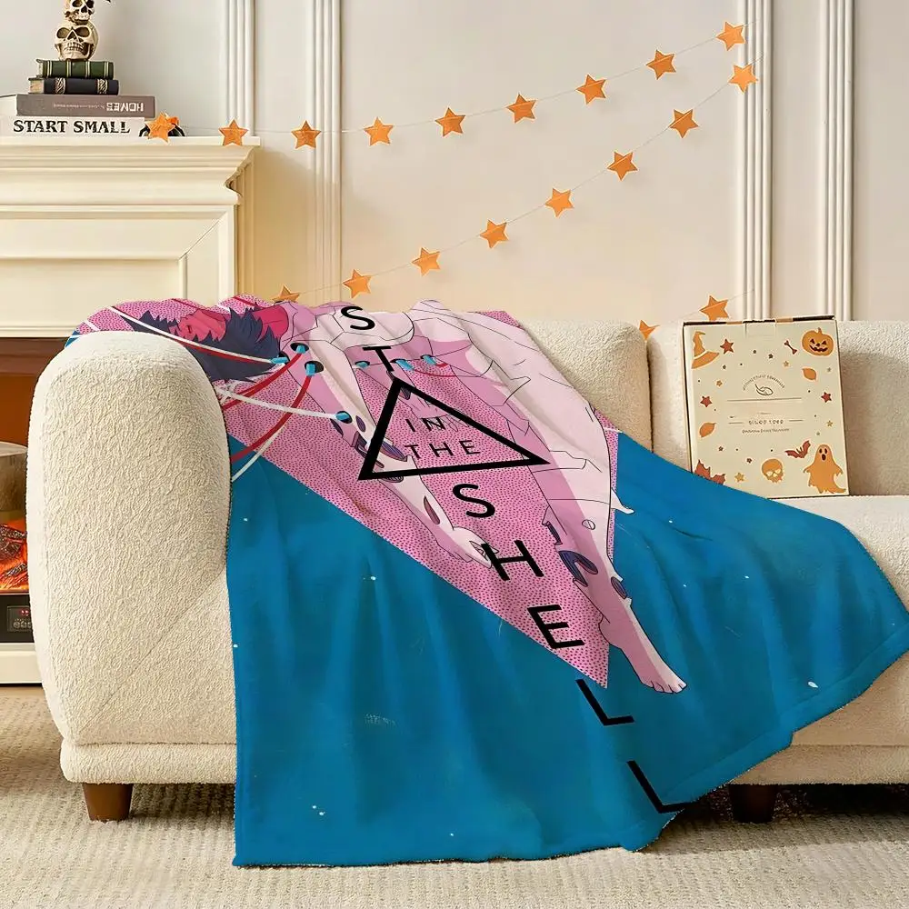 Action Anime Movie Ghost in the Shell Throw 240g Flannel Blanket Lightweight Soft Skin-friendly Summer Thin Throw Blanket
