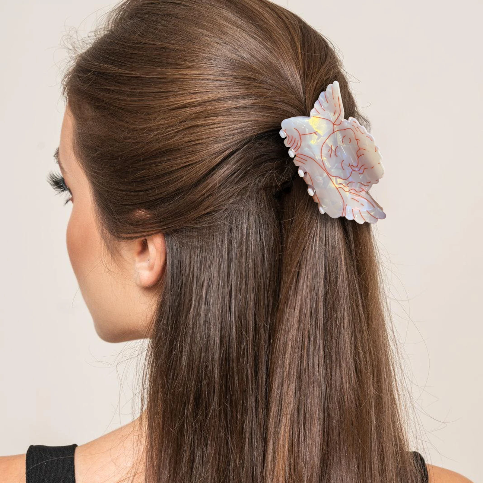 

Cute Glossy Hair Claw Clip Women Ponytail Holder Crab Hairpin Barrette Valentine's Day Gift Daily Hair Accessories