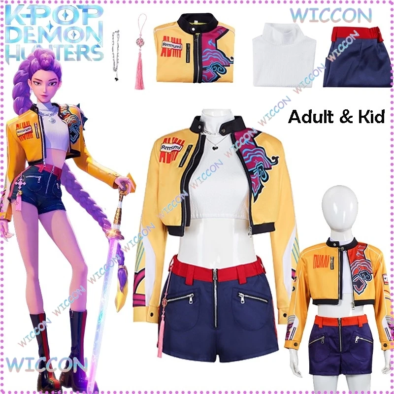 

YNot@Mira Rumi Zoey Demon Hunters Stage Cosplay Clothes Wig Costumes Halloween K-Pop Girl Group Idol Roleplay Outfit Women Kids