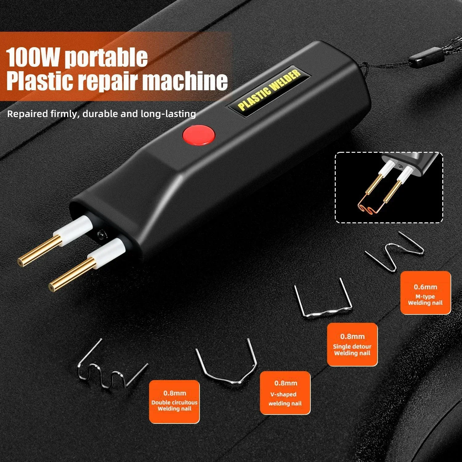 Mini Cordless Plastic Welding Machine 100W Portable Hot Stapler Car Bumpers Repair Soldering Iron Plastic Welder Gun USB charge