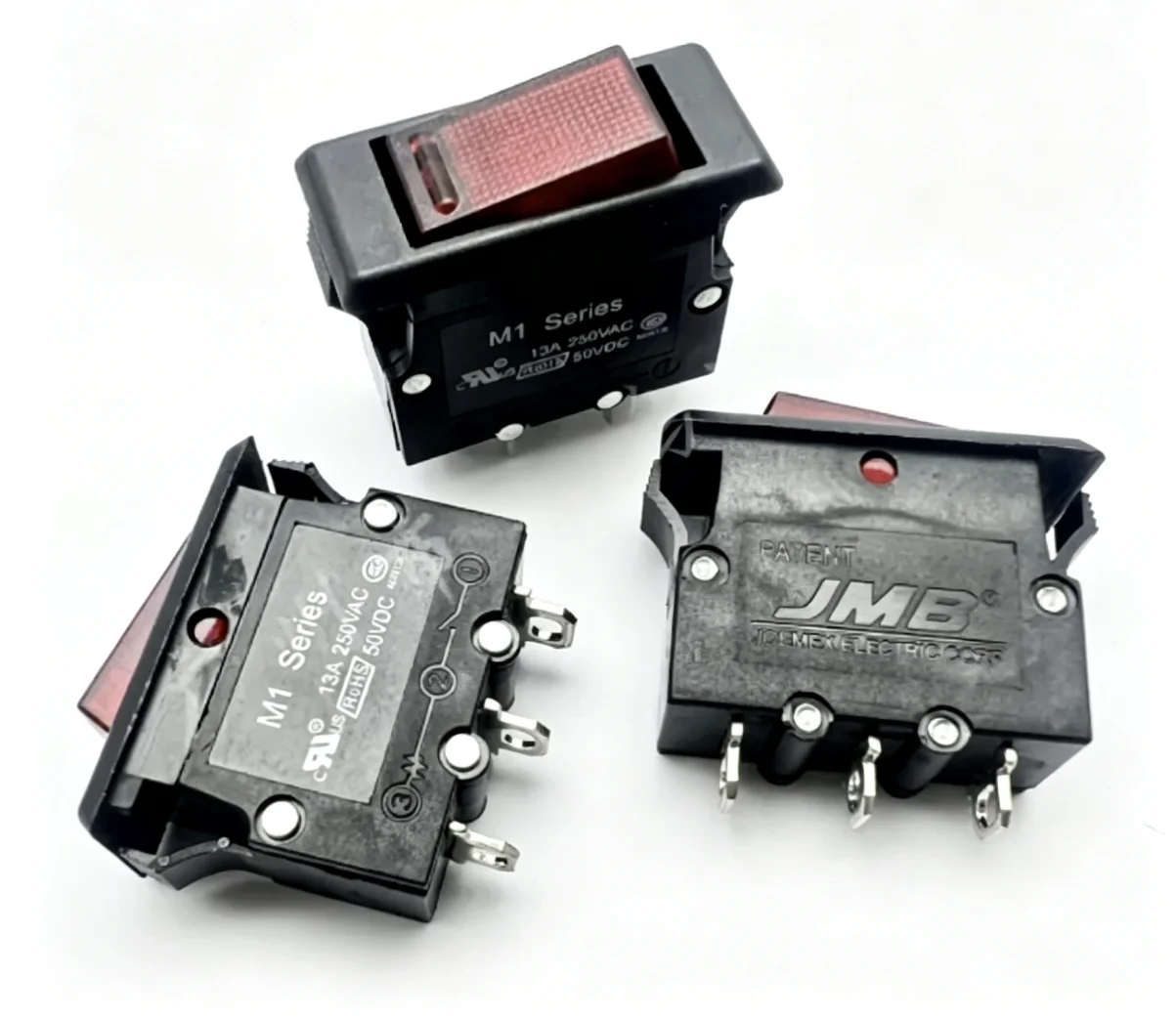 Original genuine JMB overload protection boat type switch 13A250VAC 3-pin 2-gear with light 1pcs