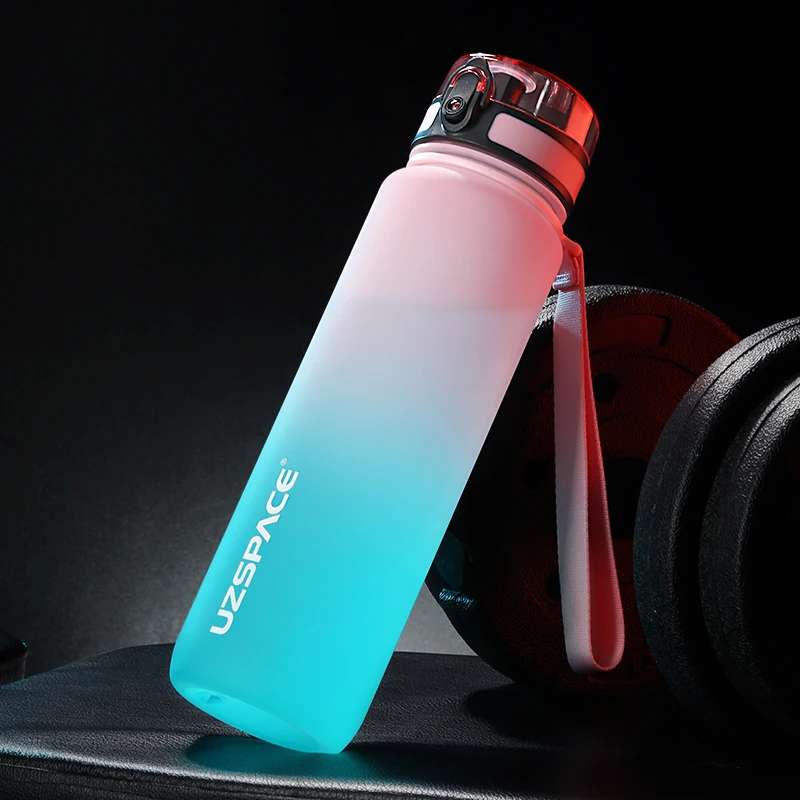 500/1000ml Sport Water Bottle BPA Free With Bounce Lid Time Marker Leak-proof Frosted Tritan Plastic Cup for Outdoor Fitness Gym