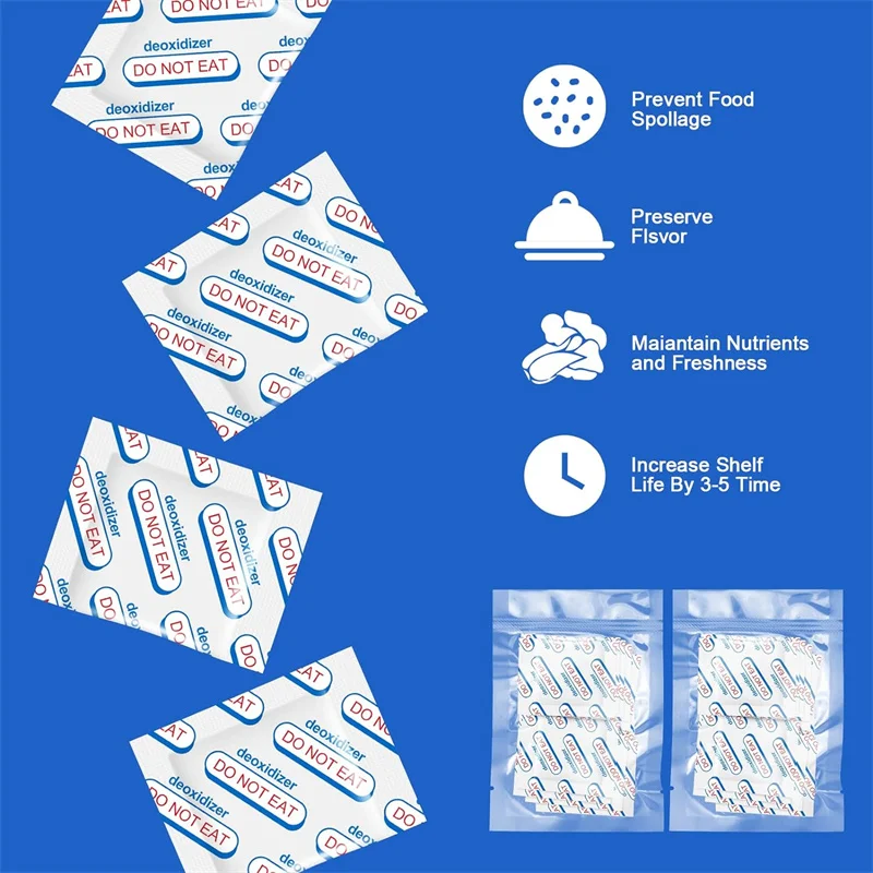 Oxygen Absorbers For Food 150Cc Oxygen Absorbent Food Deoxidant Put In Vacuum Sealed Bag Jars Cans For Food Long Term Storage