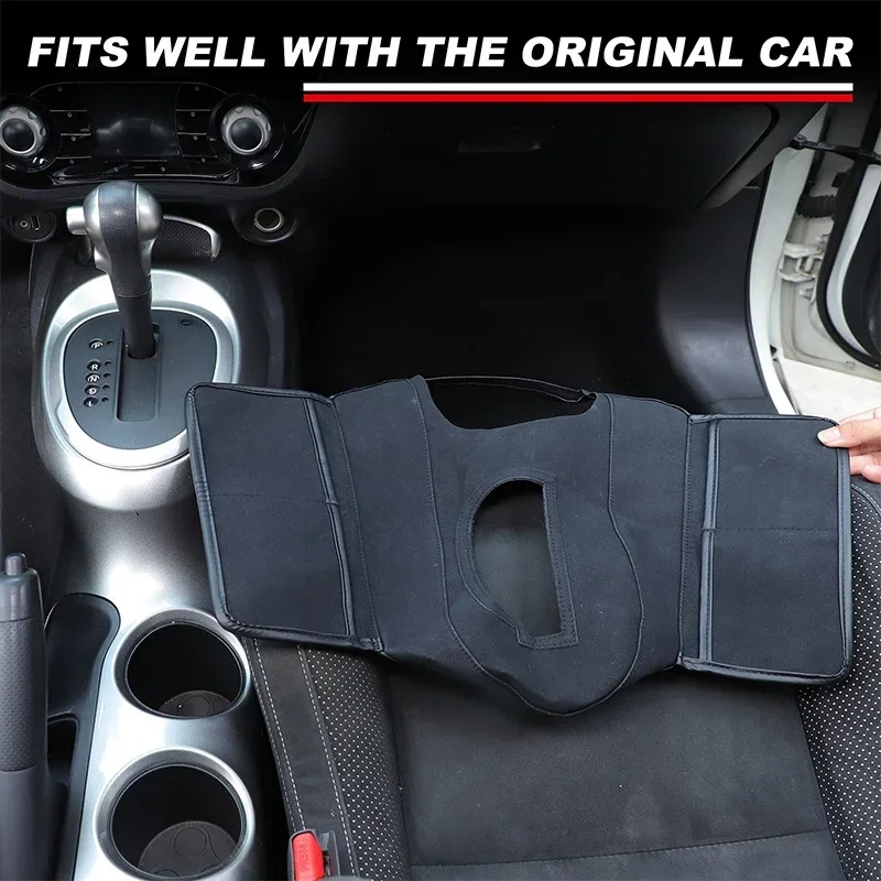 

High-solid Sheepskin Leather Black Car Center Console Protective Cover Trim For Nissan Juke Infiniti ESQ 2011-19 Car Accessories