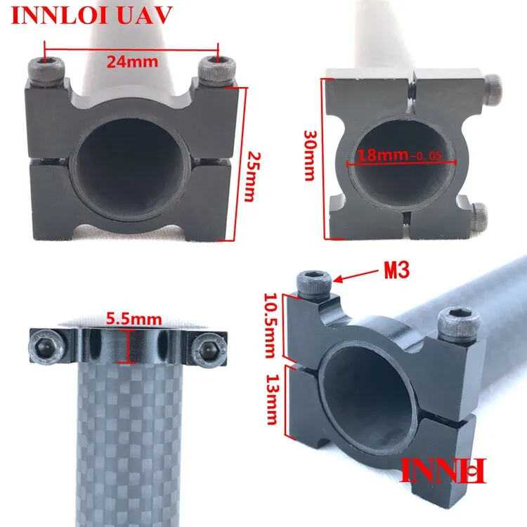 XAERO DIY 18mm Aluminium-Rohrklemme Sicherheitsring-Befestigung für Drohnen-Multirotor-Rahmen – Detail 13