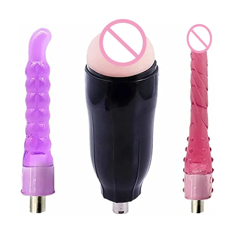 Automatic Sex Machine Dildos Attachment 3XLR Connector with  Male Masturbator Cup Realistic Pussy Pocket Sex Toys for Men  Women