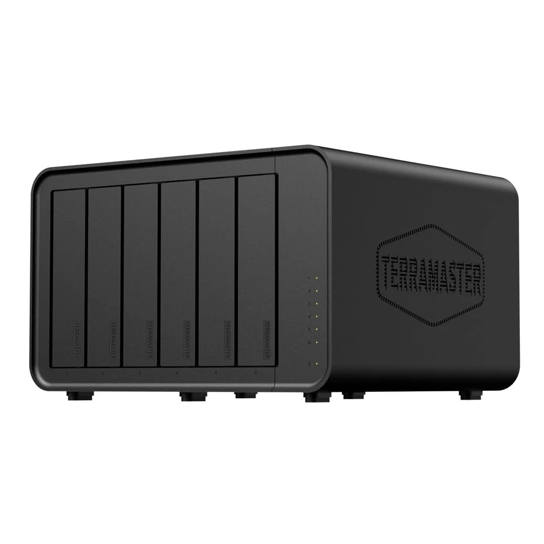 الأصلي TERRAMASTER F6-424 NAS Storage 6bay 8GB DDR5 RAM، منافذ مزدوجة 2.5GbE شبكة التخزين المرفقة (بدون قرص)