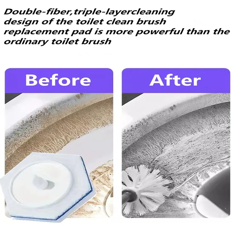 50Pcs Toilet Cleaning Sponge Heads Disposable Toilet Brush Bilayer Sponge Toilet Brush Refills Cleaning Wand Refills