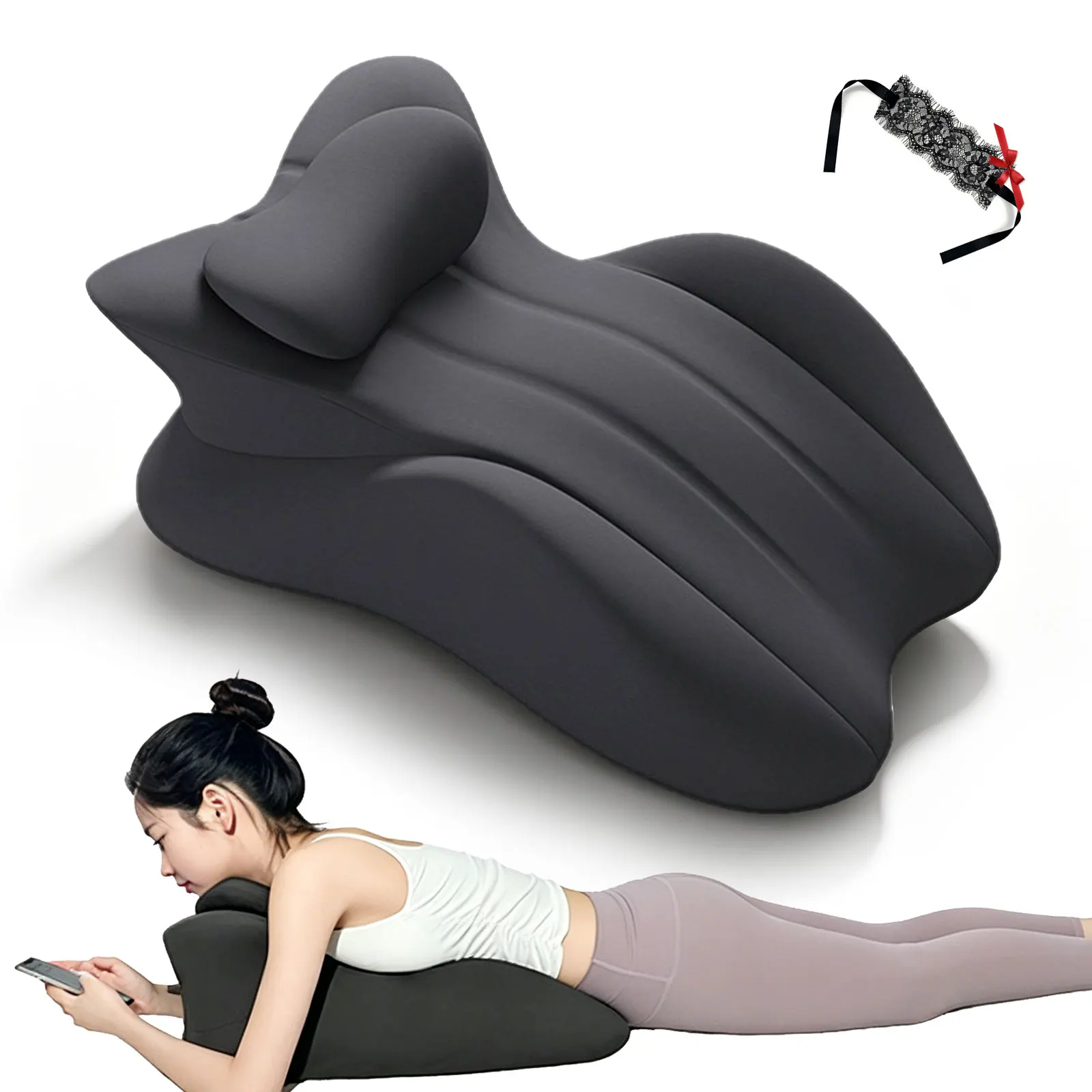 New Bed Sleeping Pillow Lying on The Bed Artifact Multi-functional Prone Position Pillow Sleeping Memory Cotton Reading Pillow