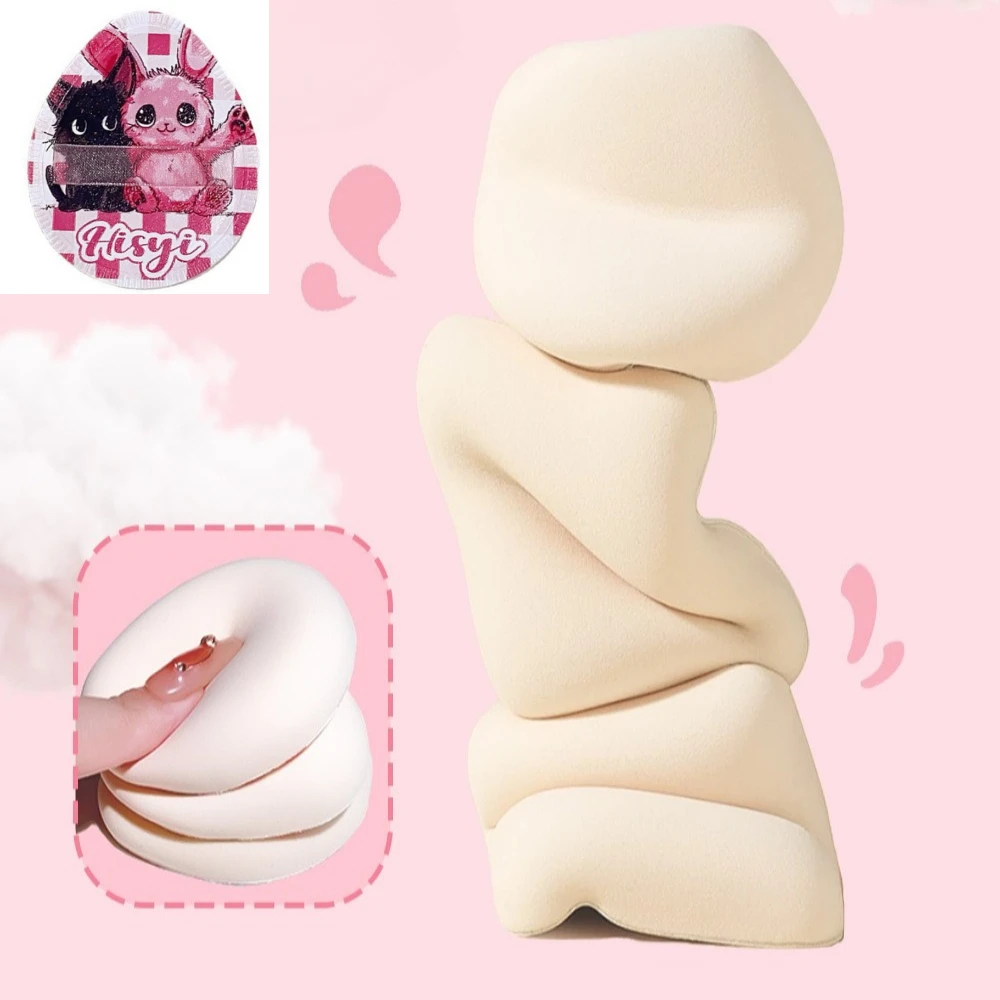 1Pc Cartoon Rabbit Makeup Sponges Puff Dry Wet Dual-use Soft Cotton Candy Air Cushion Foundation Powder Puff Black Red Wholesale