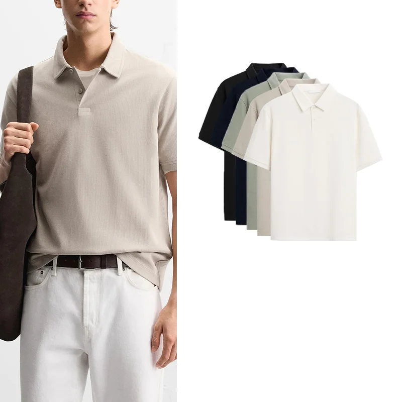 

Мужская летняя новинка: повседневная рубашка с коротким рукавом, прямым кроем и современным дизайном.