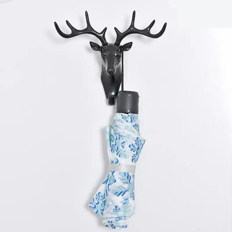 Fashion Cute Antler Hook Deer Head Key Holder Hanger Living Room Wall Decorative Ornament Home Decor Accessories