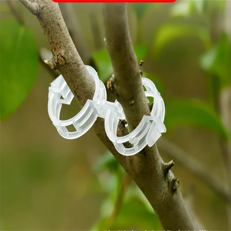 100pcsd Horticultural vine clip Plant fixing clip Can be reused for vine traction and tying White plastic plant clip