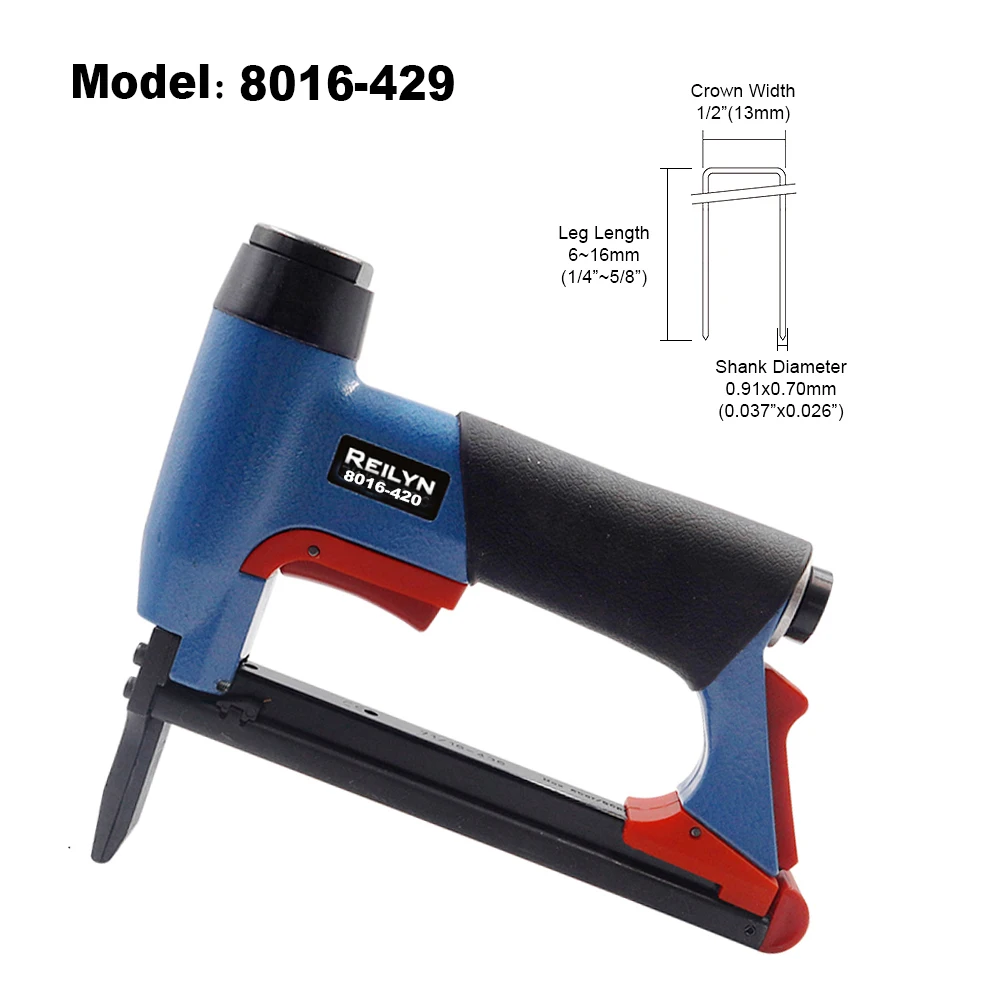 Pistola de Grampeador de Construção Pneumática Nariz Longo Fine Wire Nailer tipo u Estofados Carpintaria Móveis Ferramentas para Sofá 8016 616 mm