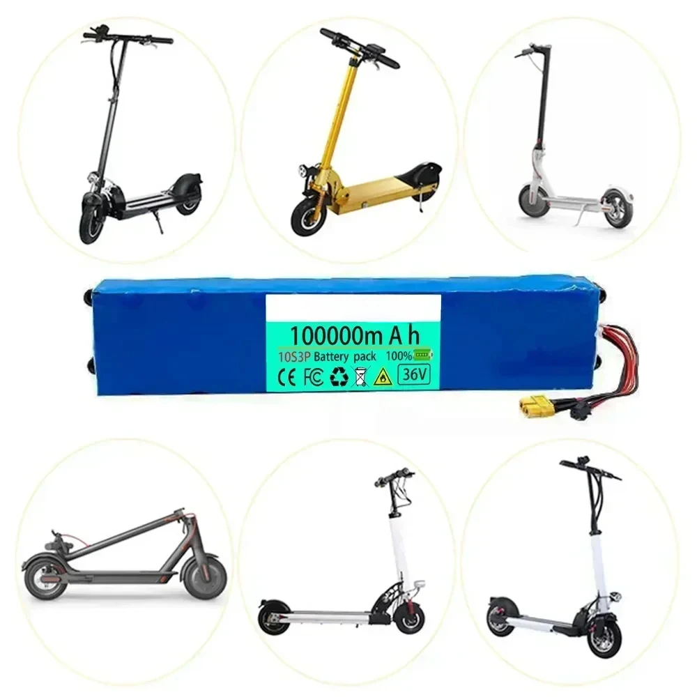 Shipping  France 10S3P 36V 100000mAh 36v Electric Scooter Battery Pack 18650 Lithium M365 Electric Scooter 36v Battery Scooter