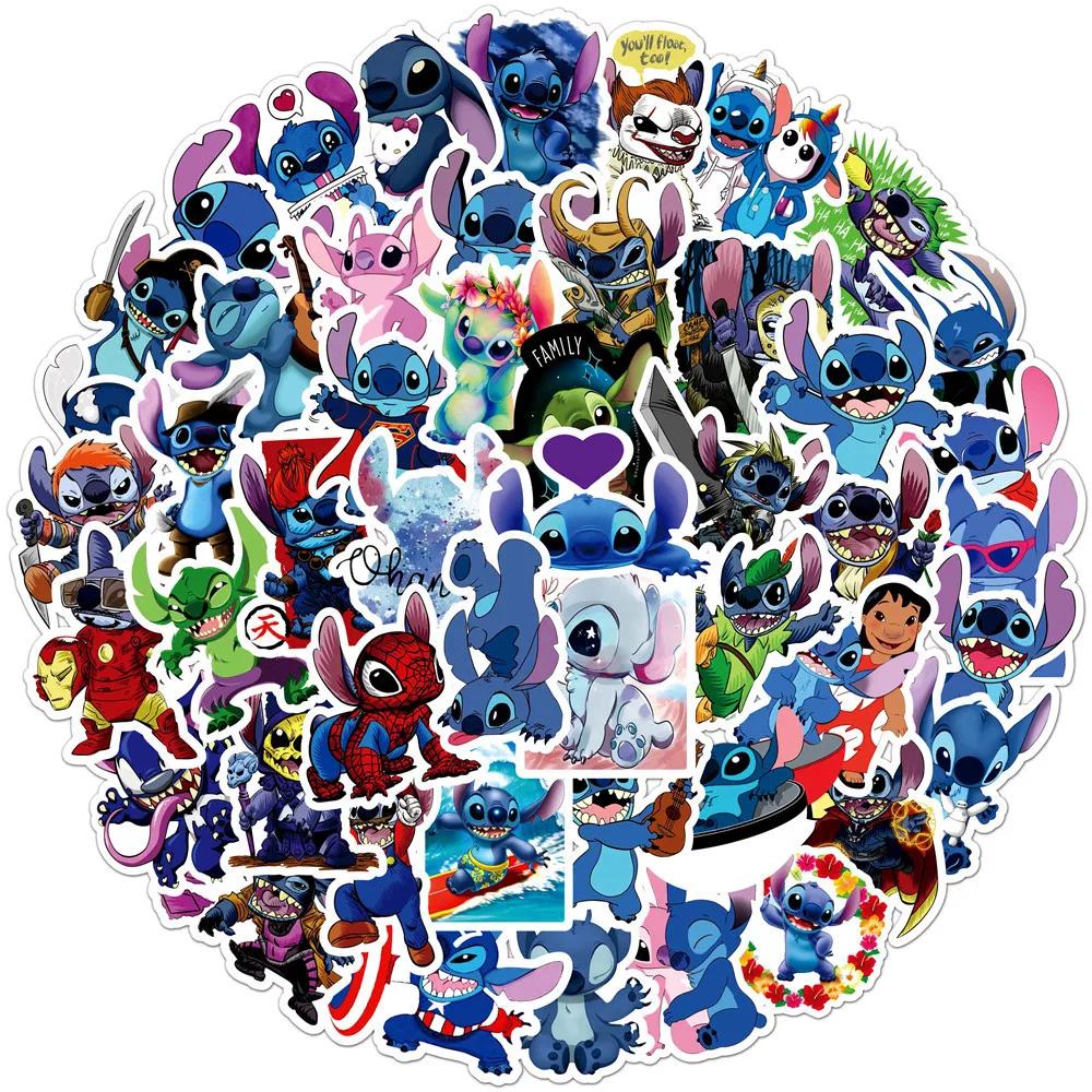 10/30/50PCS Disney Cute Cartoon Stitch Aesthetic Stickers Laptop Scrapbook Diary Guitar Notebook Waterproof Sticker Decal Toy