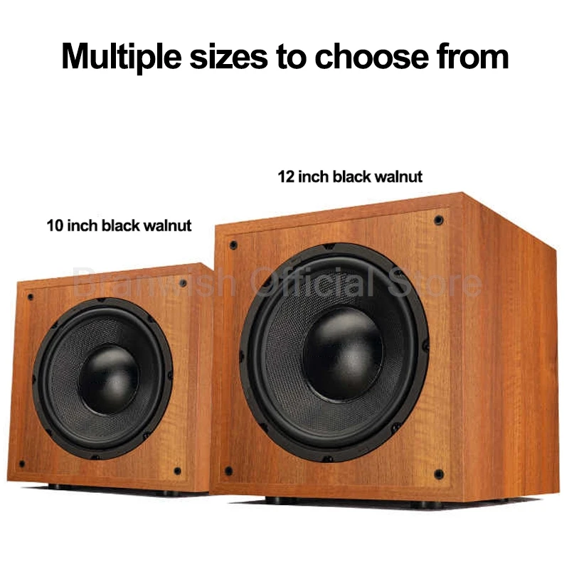 10/12 Inch Super Subwoofer High Power Speaker HiFi Active Wooden Subwoofer High Fidelity Home Theater Audio Amplifier Speaker