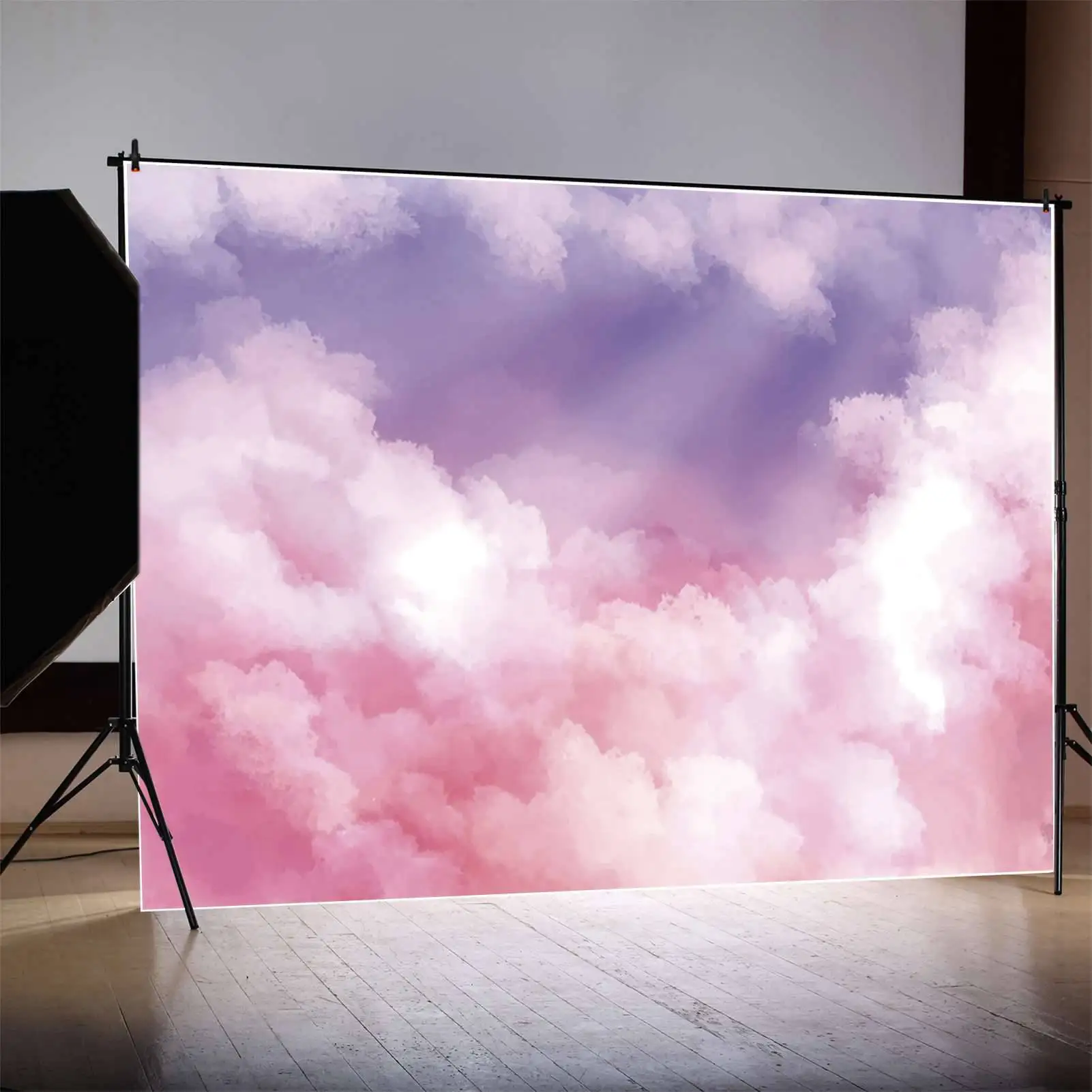 MOON.QG Abstract colored Cloud Wall Backdrop Cloudscape Birthday Newborn Baby Shower Photography Background Home Decorations