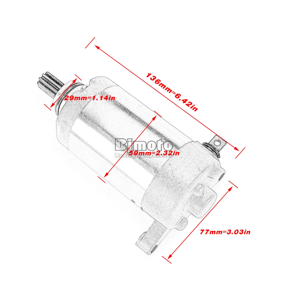 Motorrad-Anlasser für Yamaha TW125 TW200 TRAILWAY 200 XT225 TTR230 TT-R230 TT-R225 XT125R XT125X YB125 YBR125ED TT-R125 – Detail 16