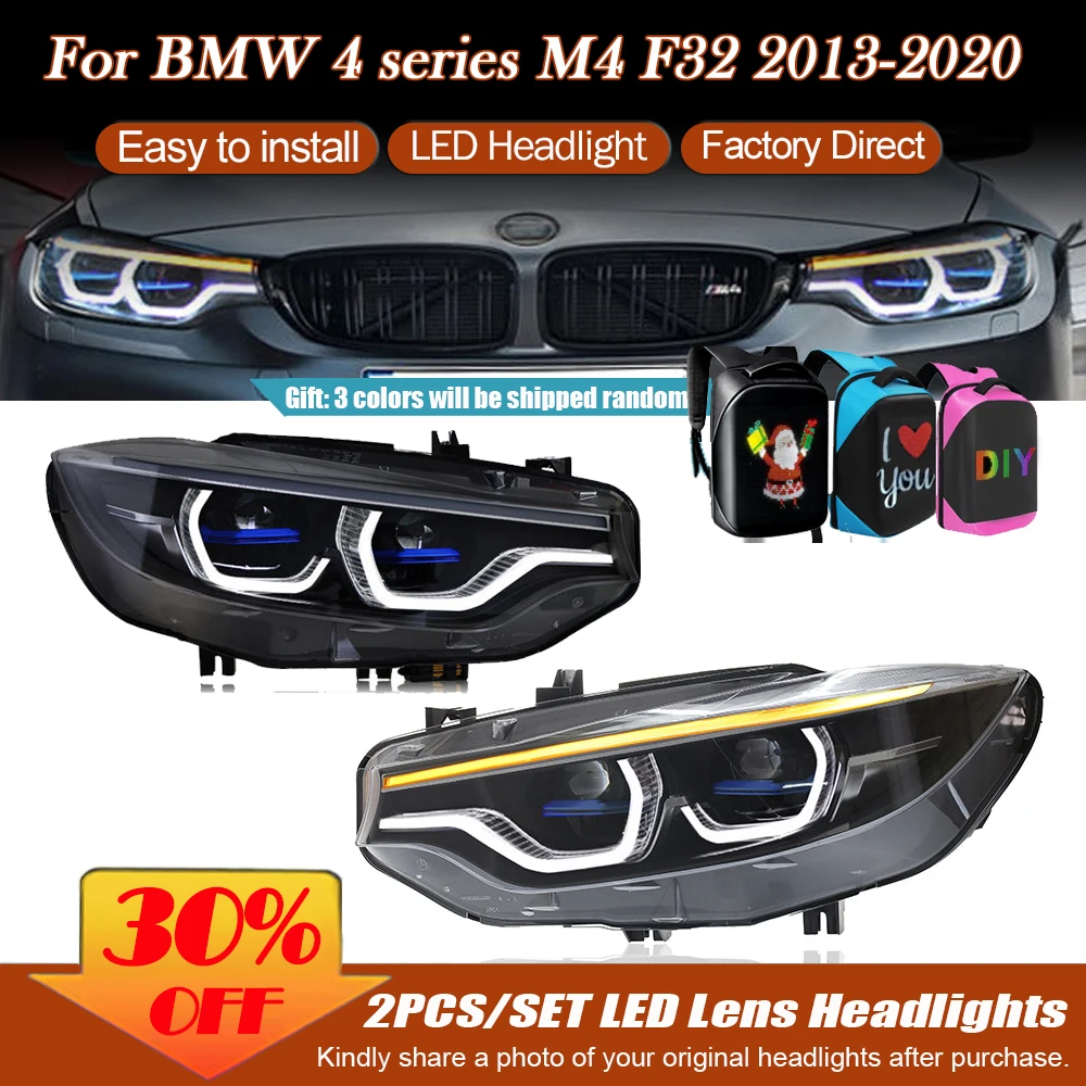 Car For BMW 4 Series M4 F36 F32 Headlights 2013-2020 Upgrade Modified New DRL Dynamic Turn Signal LED Headlight Auto Accessories