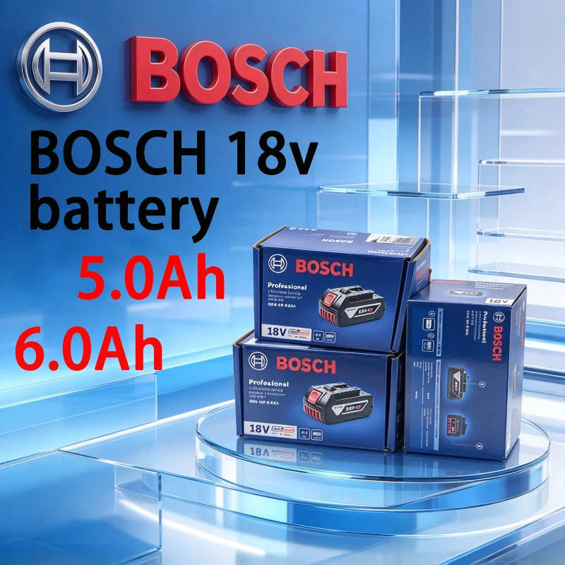 BOSCH 18V Lithium Ion Battery 18650 GBA18V 5.0/6.0Ah for BAT618 GSB18V GSR18V Cordless Drill Grinder Impact Wrench Power Bank