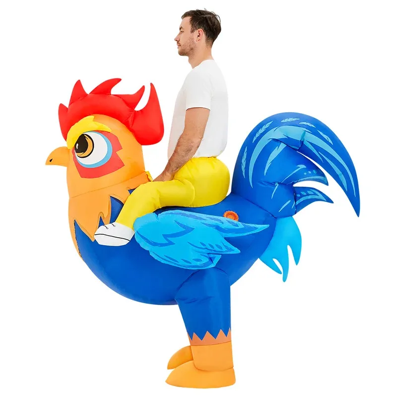 

HOT Anime Chicken Rooster Inflatable Costume Duck Purim Halloween Christmas Party Cosplay Mascot Costumes Dress Suits for Adult