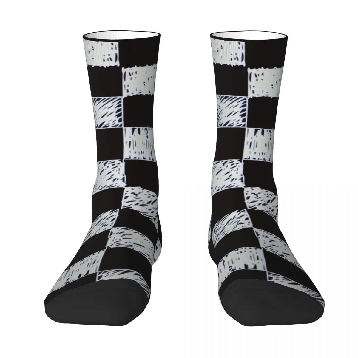 

Black And White Grid Application Men Women Socks fashion Beautiful Spring, Summer, Autumn, and Winter Dressing Gifts