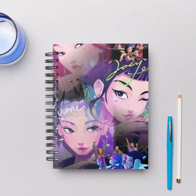 Nuovo Demon Hunters Studente Utile Notebook A6 Kpop Figure adorabili Adesivo elegante per bambini Diario Libro Paintbook Libro di messaggi