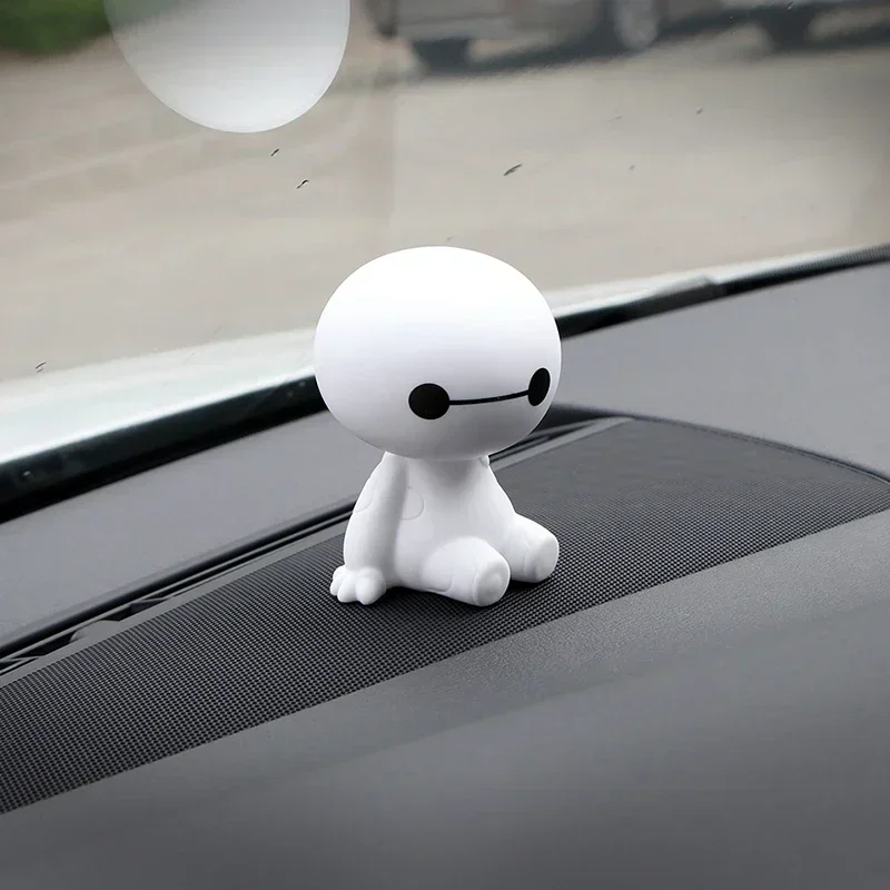 Cartoon Baymax Robot Shaking Head Figure Car Ornaments Auto Interior Decorations Big Hero Toys Ornament