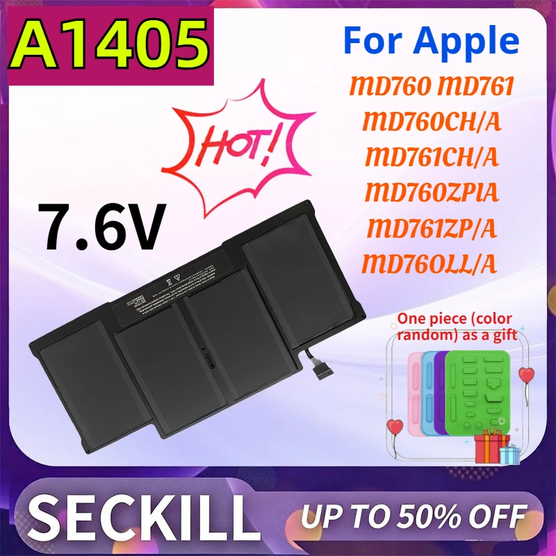 A1405 7.6V Laptop Battery for Apple MD760 MD761 MD760CH/A MD761CH/A MD760ZPIA MD761ZP/A MD76OLL/A Compatible A1496 A1377 Battery