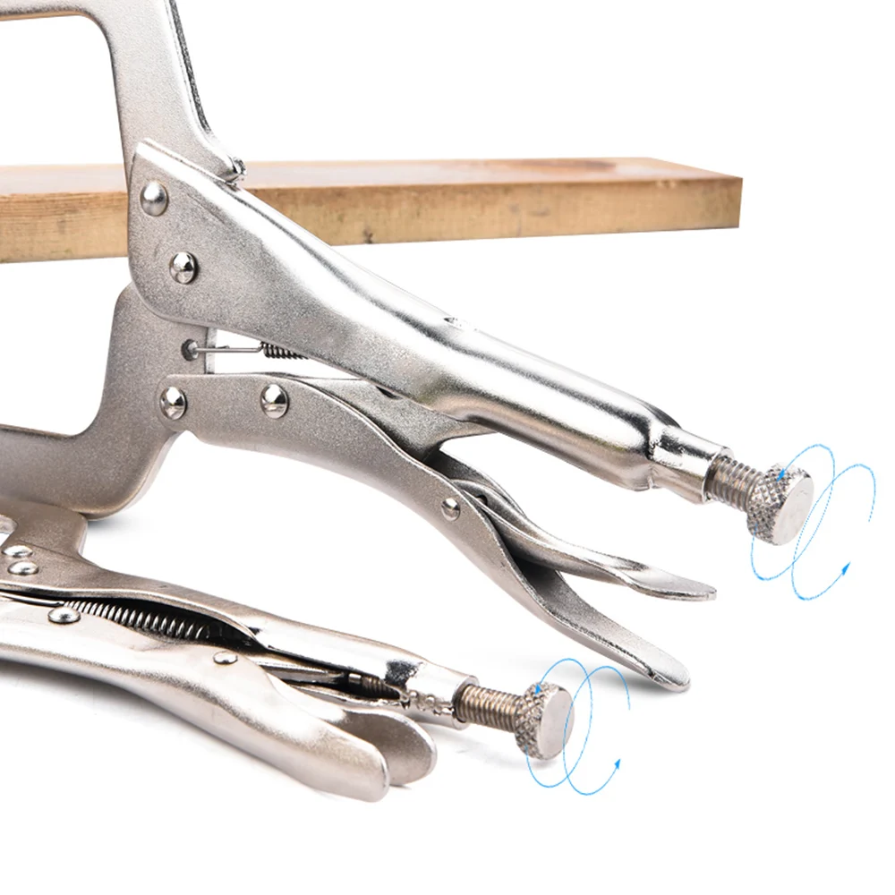 Hand Tool Fix Plier Pincer Tong Tenon Locator C Clamp weld Clip Woodwork Pad Wood Work Alloy Steel Grip Vise Swivel view 3