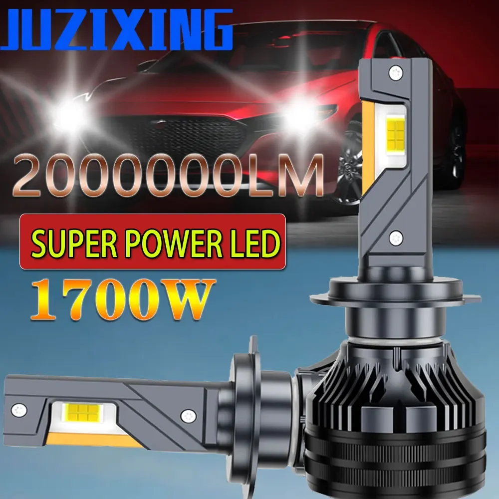 

JUZIXING H4 Ultra Led Lamp Super Strong 1700W Powerful LED Without Error 6500K Led 9005/HB3 9006/HB4 H1 H7 H4 H11 12V 24V Lamp