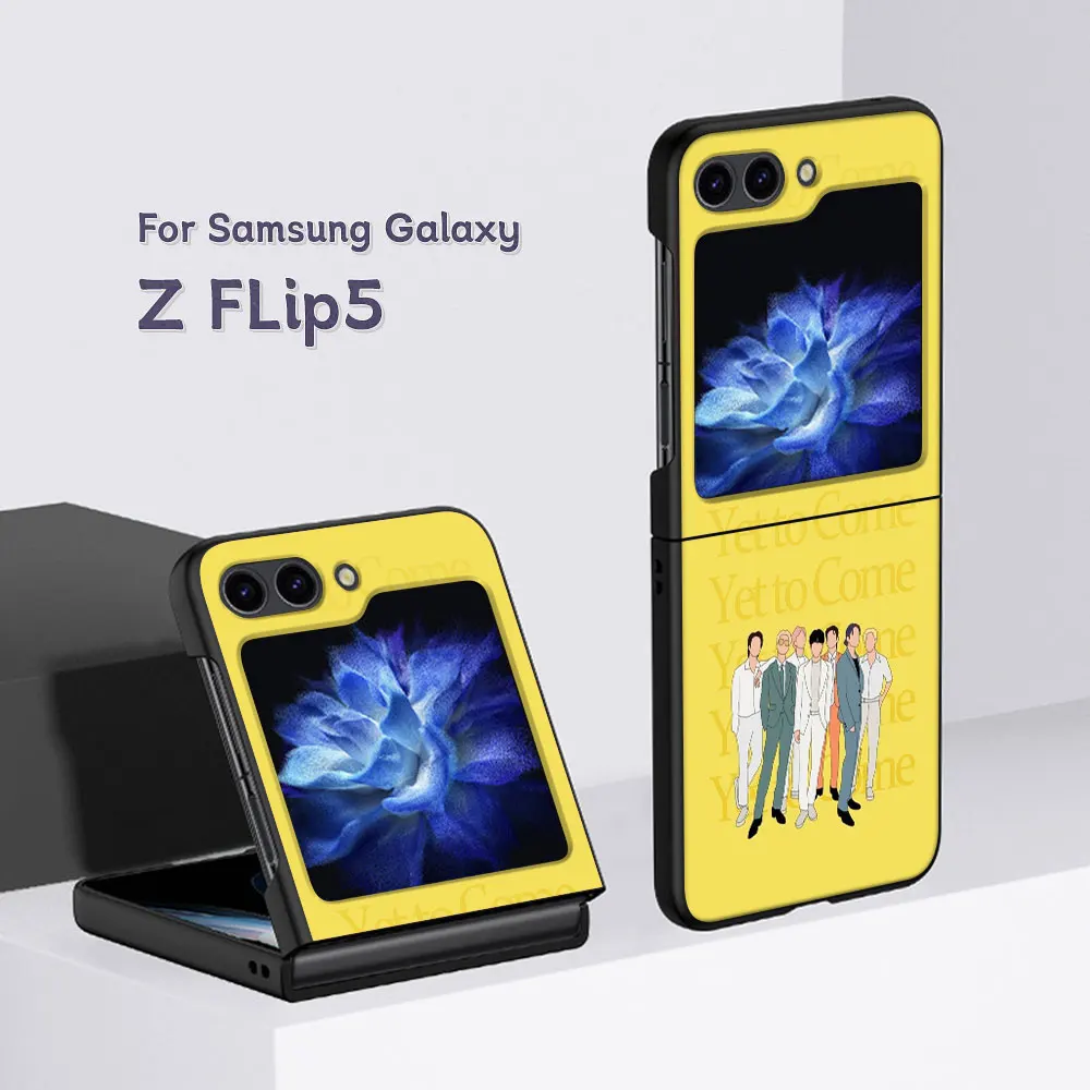 Etui na Samsung Galaxy Z Flip5 czarne twarde etui Z klapką 5 Zflip5 składane ochronne etui na telefon komórkowy Coque