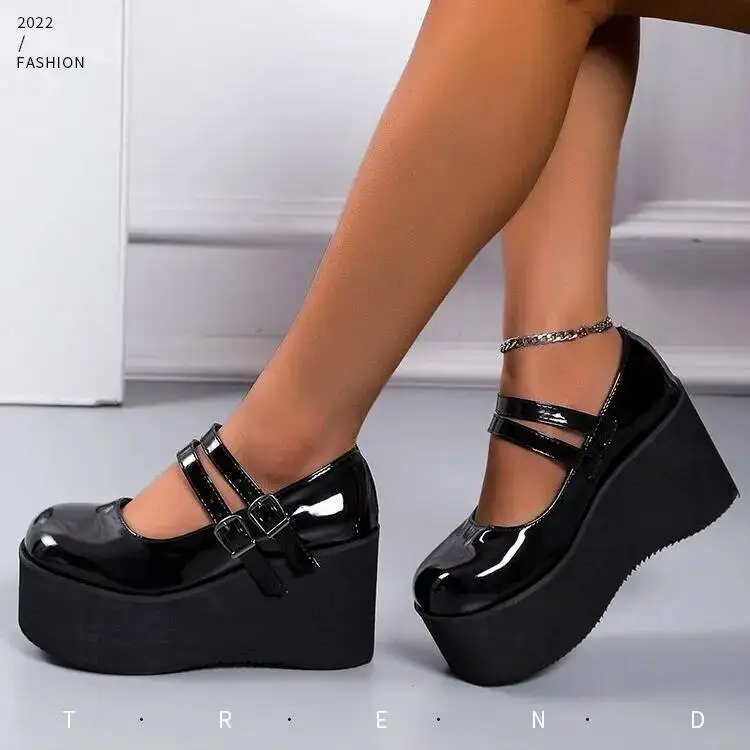 2025年新作 JK制服シューズ レディース 厚底 レザーシューズ ロリータシューズ 身長アップシューズ