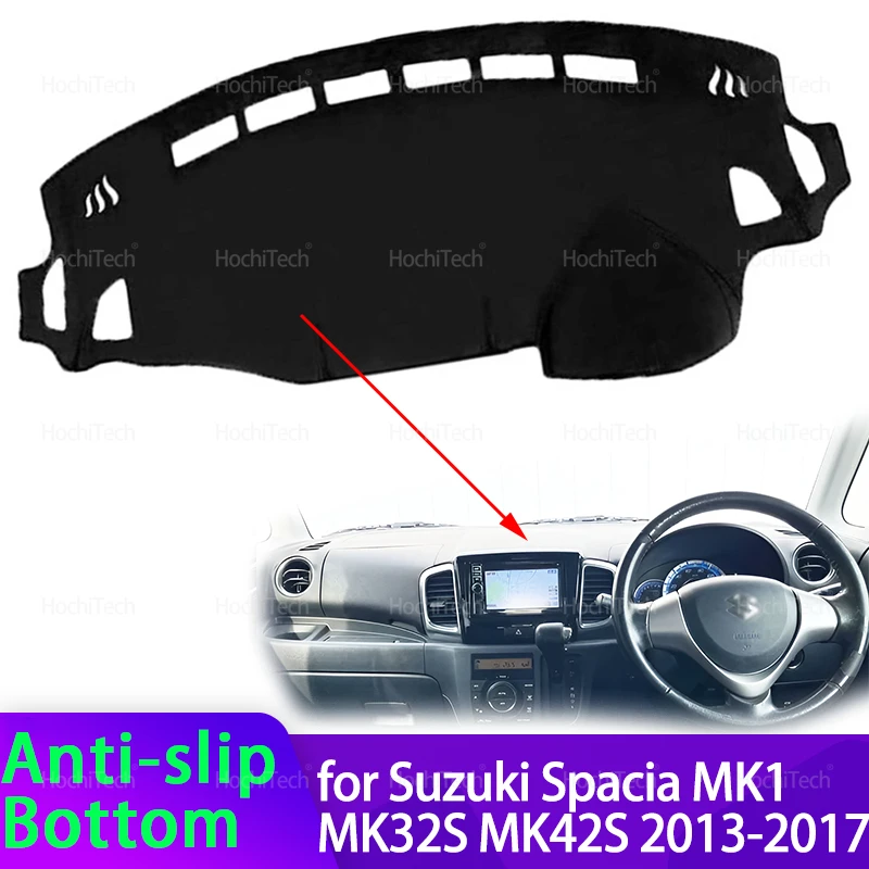 For Suzuki Spacia MK1 MK32S MK42S 2013-2017 Car Dashboard Cover Avoid Light Pad Instrument Platform Cover Mat Carpet Accessories