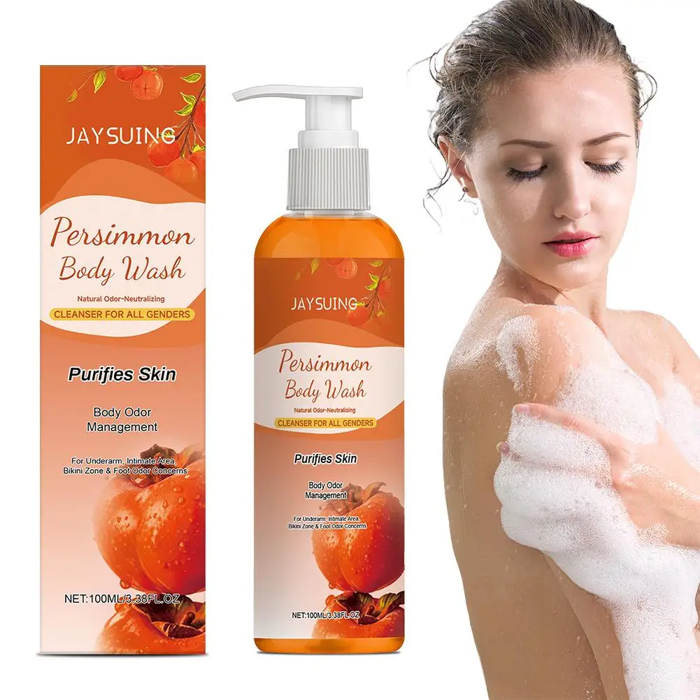 Persimmon Body Wash for Old People Smell, Odor Cleanser, Sensitive Shower Gel Gentle Hydrating Body Wash for Daily Freshness