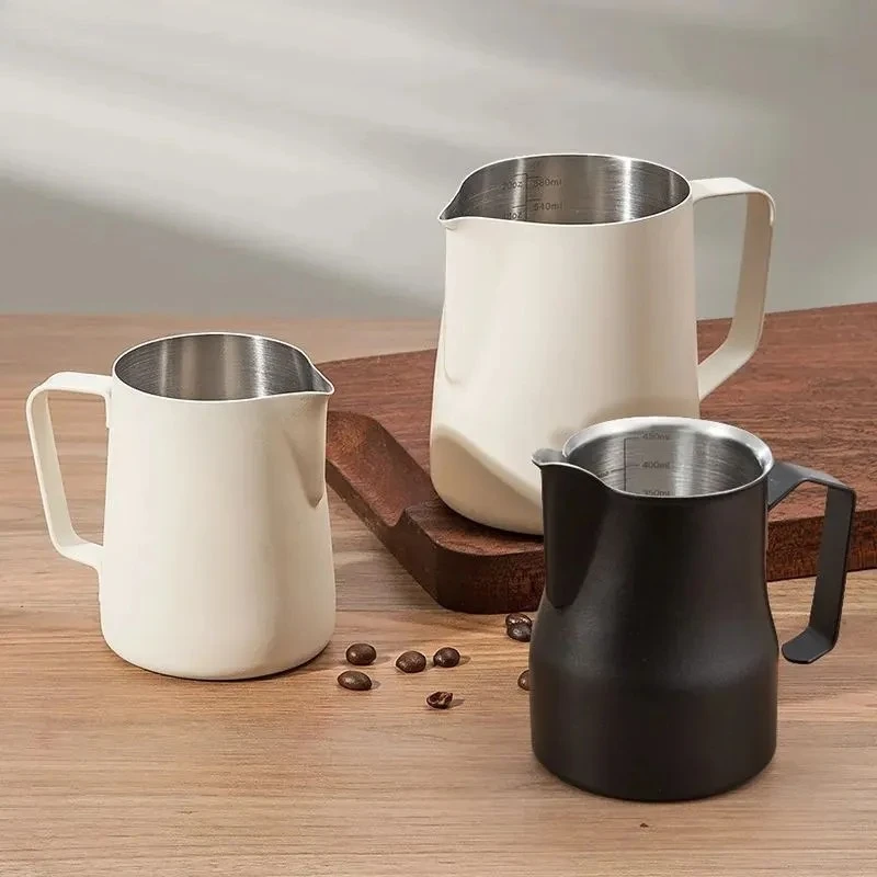 for Coffee Latte Cup Stainless Steel Milk Frothing Pitcher with Scale Tip for Making Milk Foam and Latte Art