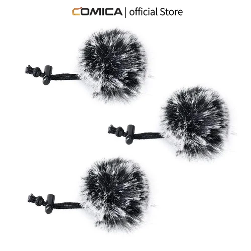 Imagen 1 del producto COMICA CVM-MF1 3 uds Mini Deadcat Lavalier cubierta de micrófono manguito de viento de alta calidad para todos los micrófonos Lavalier