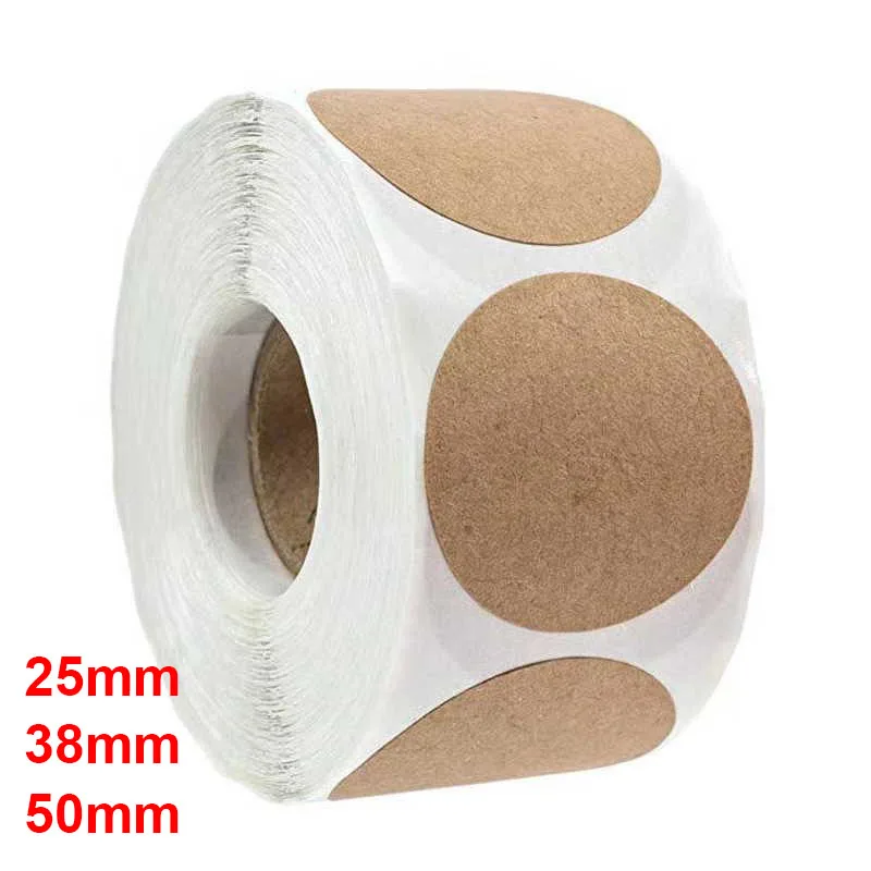 Round Blank Kraft Paper Label Stickers DIY Handmade Gift Sealing Stickers Classification Labels 1inch/1.5inch/2inch