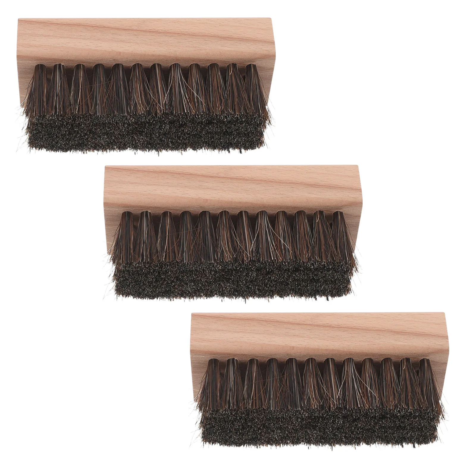 3Pcs Shoe Cleaning Brush Set Solid Wood Handle Soft Flexible Bristles for Polishing Buffing Shoes Boots Dust Brush Shoe Scrubber