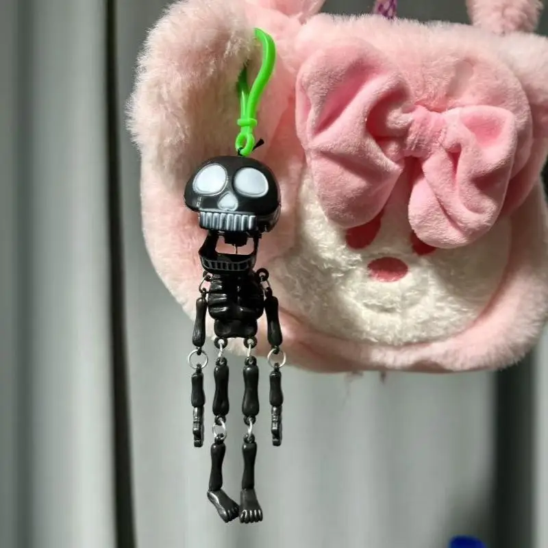 Skelett-Schlüsselanhänger mit Zugschnur, lustiger Neuartiger Plastik-Taschenanhänger, langlebiger Rucksack-Anhänger für Halloween-Party-Geschenke – Detail 11