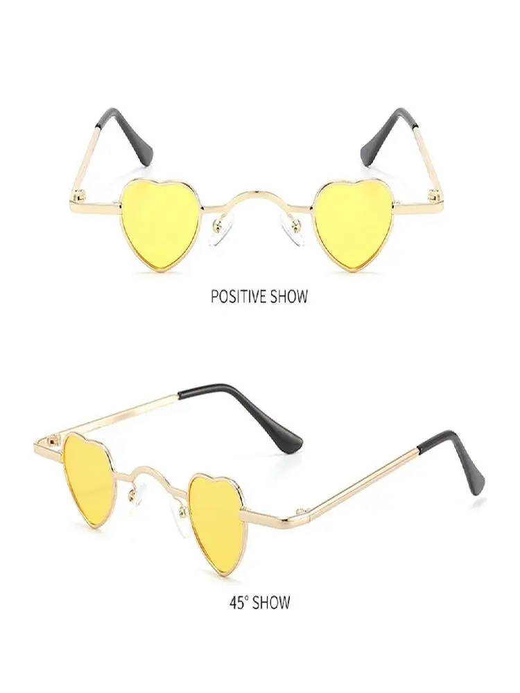 AliExpress Retro Metal Frame Punk Hip Hop Sun Glasses Ultra-small Heart-Shaped Sunglasses Shades