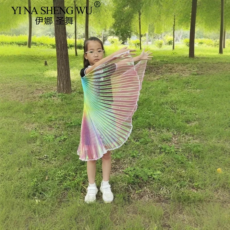 

Belly Dance Costume Women Cloak Halter Neck Hand Hook Style Catwalk Performance Wings Transparent Shawl Cape Party Accessories