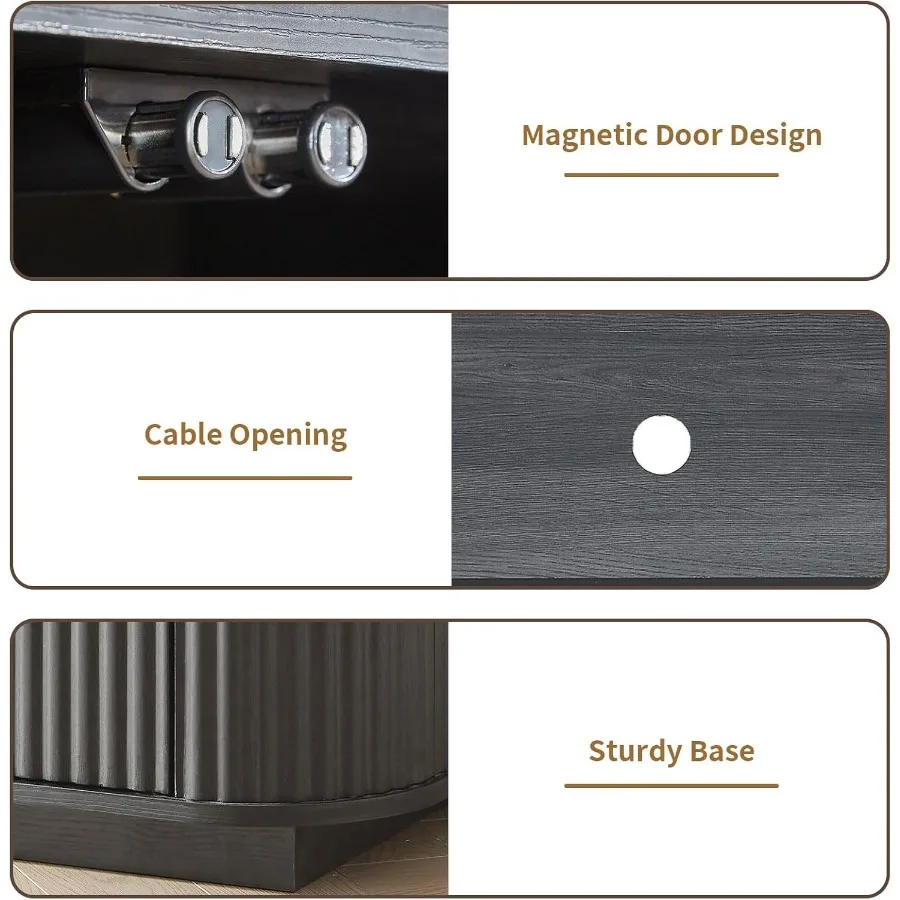 ตู้วางทีวีแบบมีร่อง 64 ร่อง สำหรับทีวีขนาดไม่เกิน 75 นิ้ว ศูนย์รวมความบันเทิงทันสมัย พร้อมกรอบประตูอะลูมิเนียม ประตูกระจกนิรภัย และสี-Ad