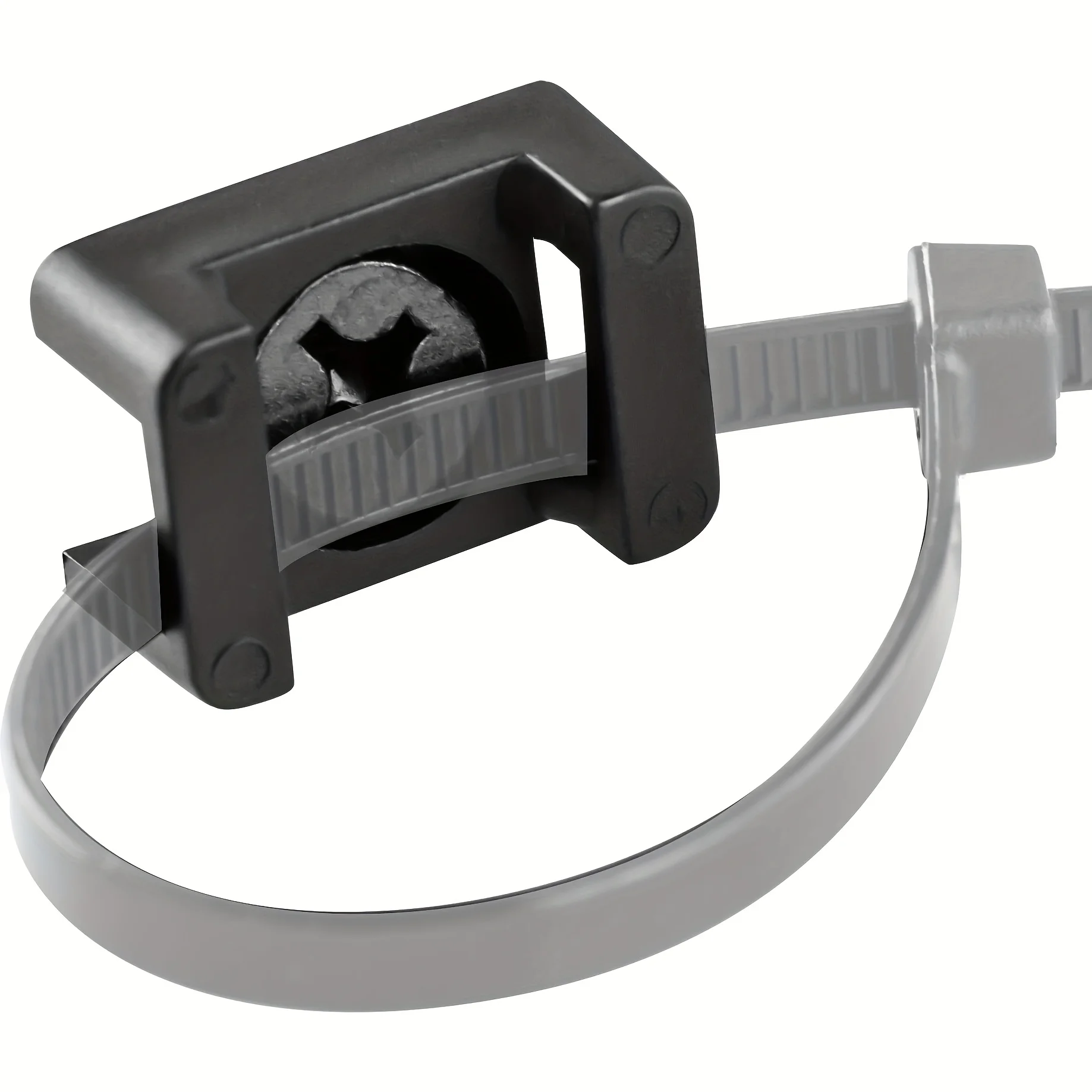 200-Pack Cable Tie Holders with Screws | Includes 100 Bases and 100 Screws, Permanent Adhesive for Walls, Desktops