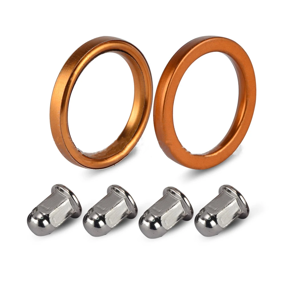 1 Set Motorcycle  Exhaust  Gasket  Nut Chrome Plated M6 Cap Nut Exhaust Pipe Washer Set