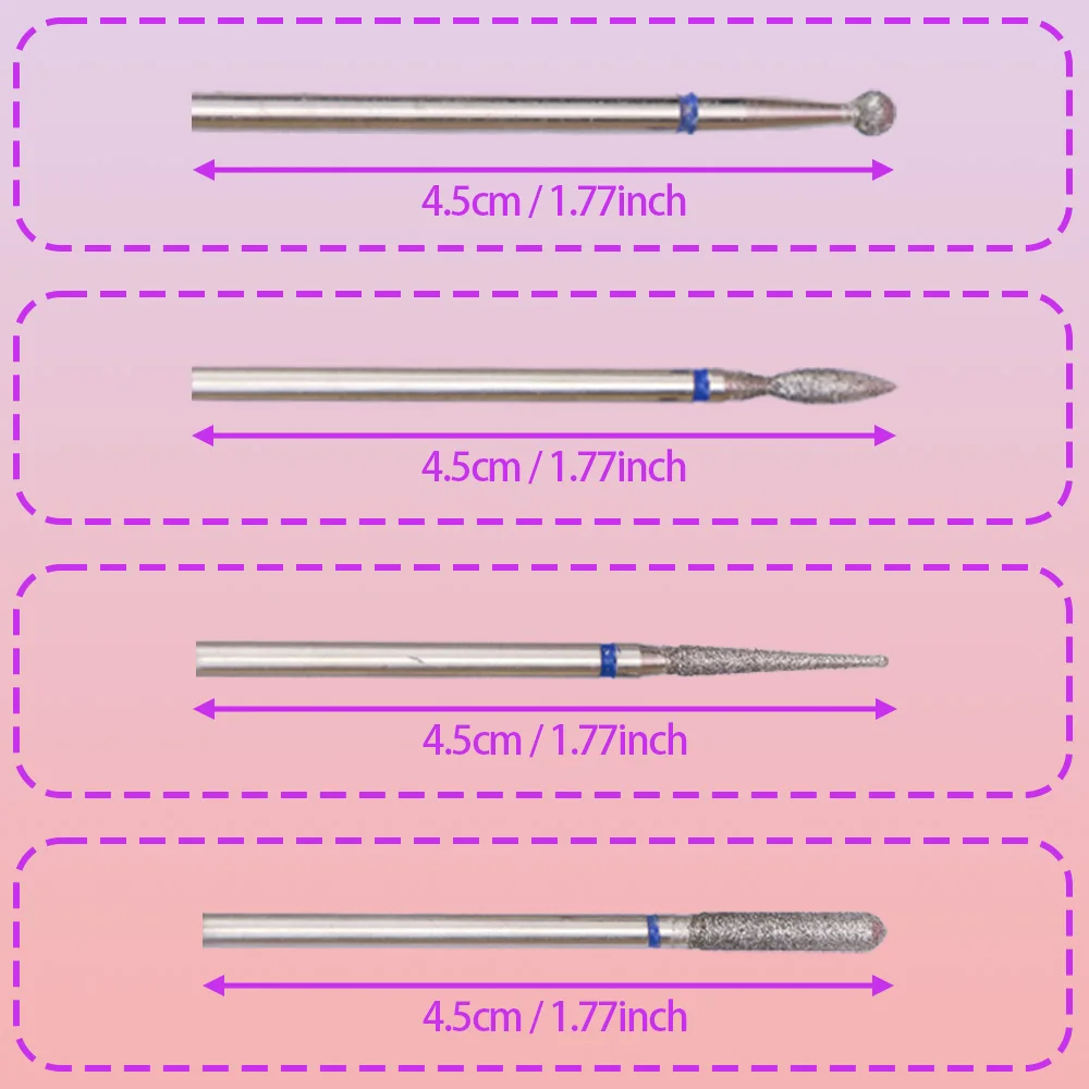 30 Stuks Nagelboorset, Nagelriemverwijderingsset, 3/32 Inch Elektrische Nagelvijlkop Voor Acrylgel Nagels Nagelriemmanicure