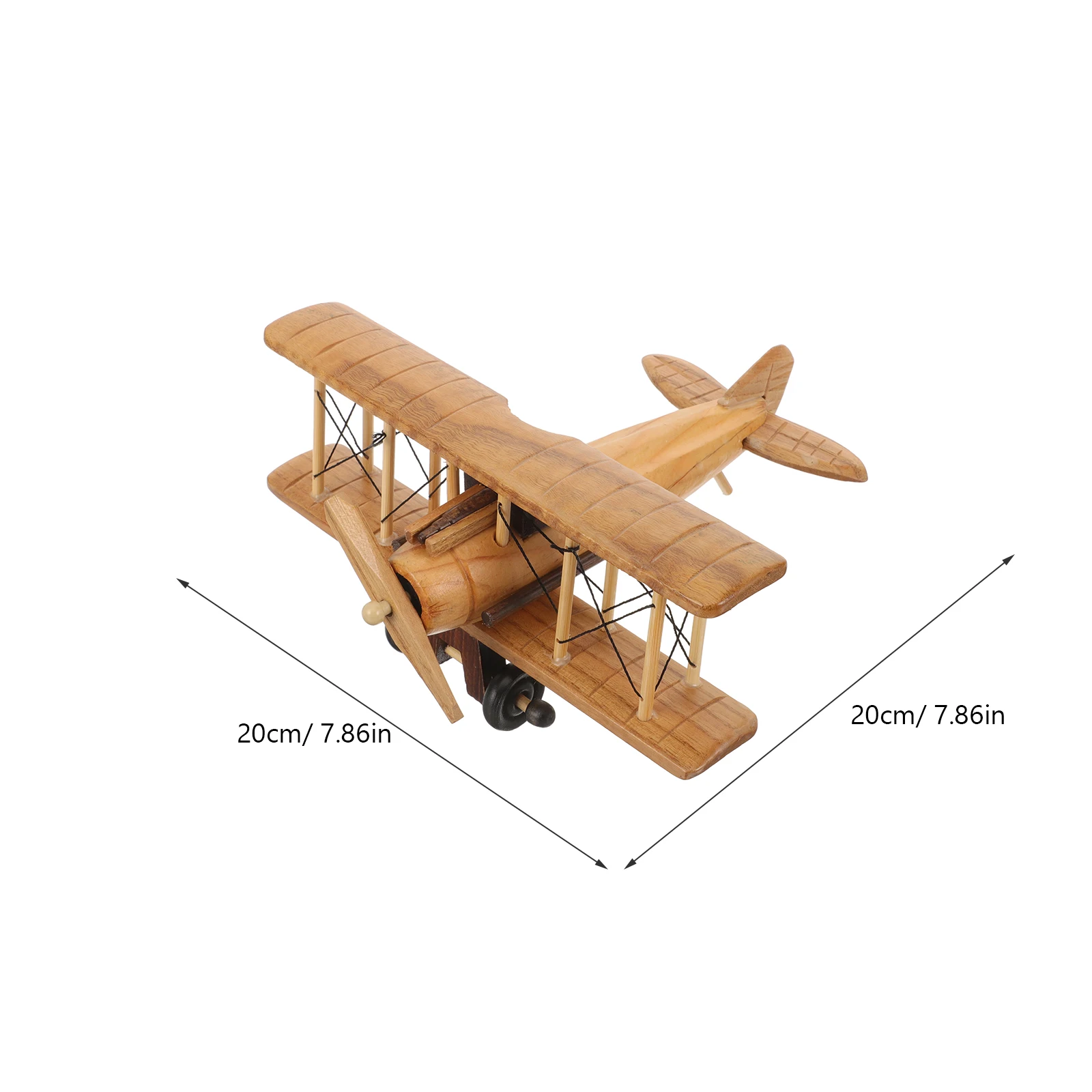 Retro Wooden Plane Toys Vintage Model Crafts Airplane Wooden Plane Model Adorn Room Decor Ornament Miniature