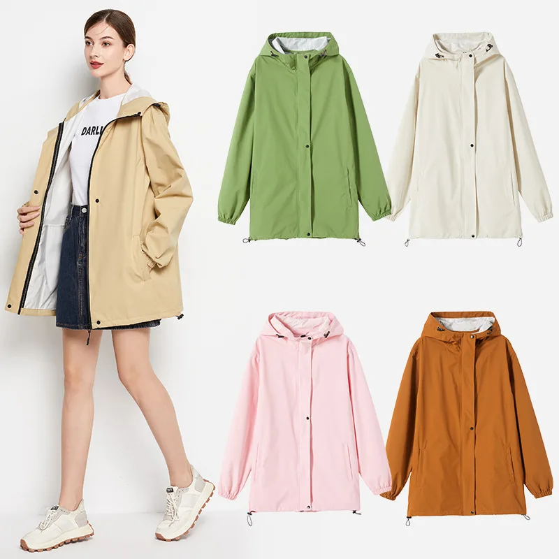 Fashion short top windproof raincoat trench coat golf jacket jacket thickened fabric